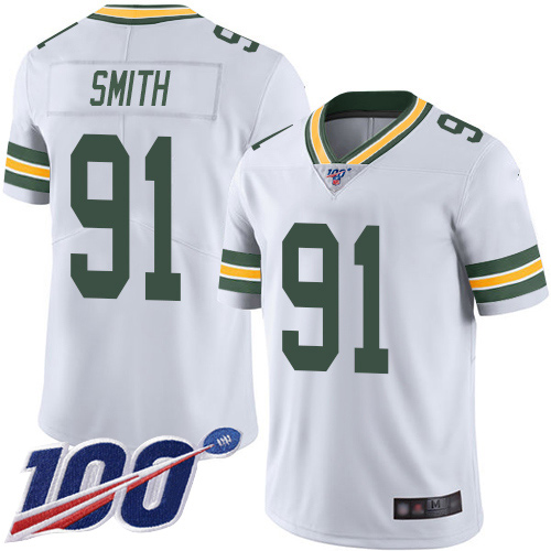 Green Bay Packers Limited White Men #91 Smith Preston Road Jersey Nike NFL 100th Season Vapor Untouchable